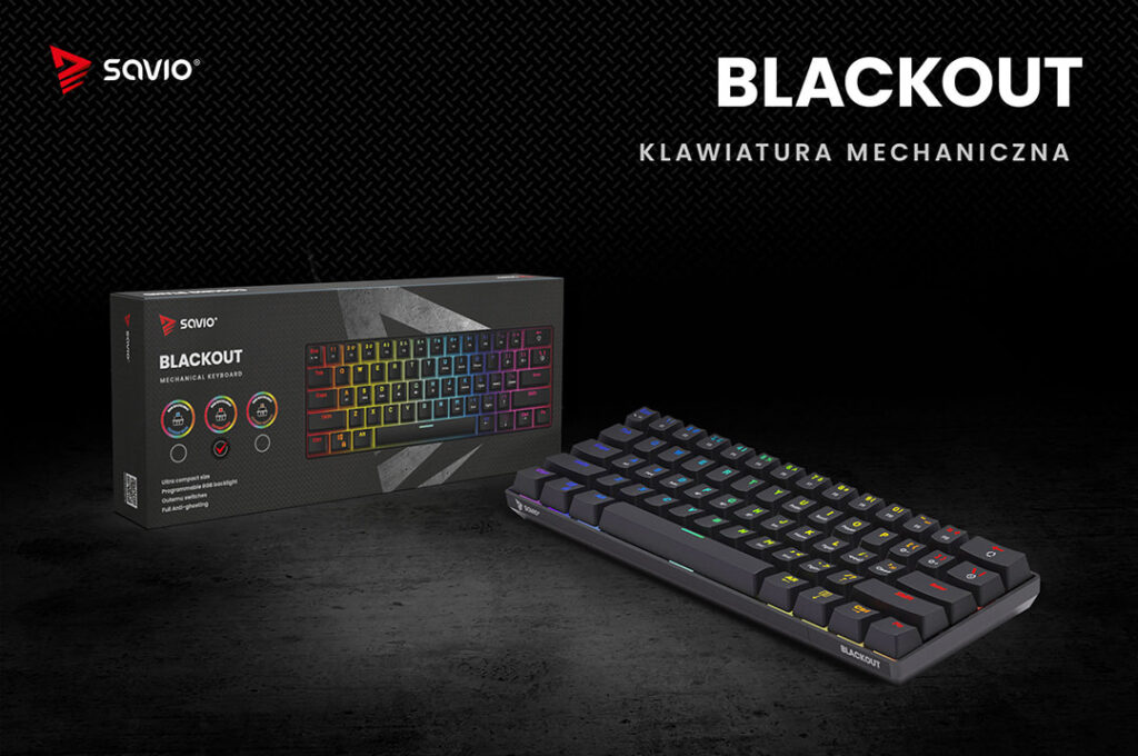 Gamingowa klawiatura - czarne tło i pudełko - Savio Blackout RED